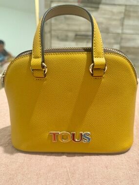 TOUS Yellow Mini Dome Leather Satchel